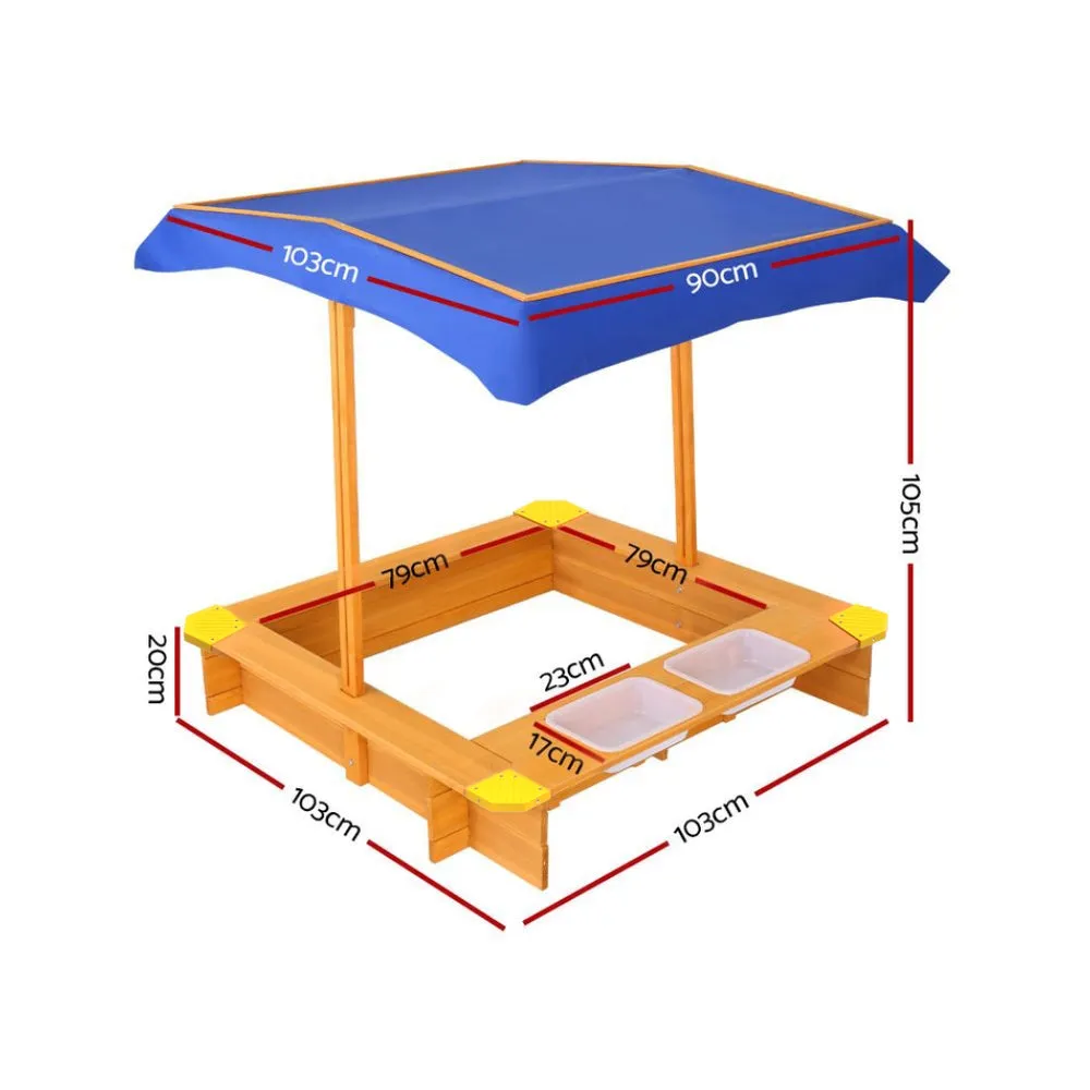 Kids Sandpit Play Outdoor Canopy Sand Pit Sand Box Shade