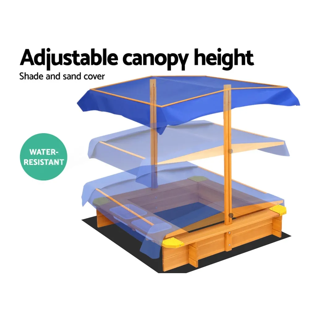 Kids Sandpit Play Outdoor Canopy Sand Pit Sand Box Shade