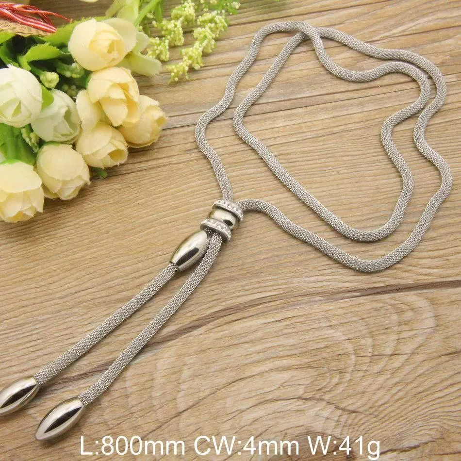 Long Stainless Steel Necklace for Women