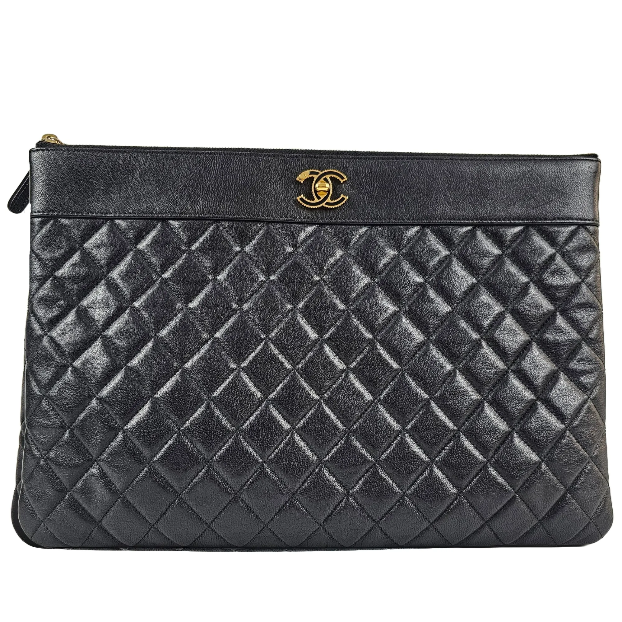 Mademoiselle Lambskin Large Ocase Black