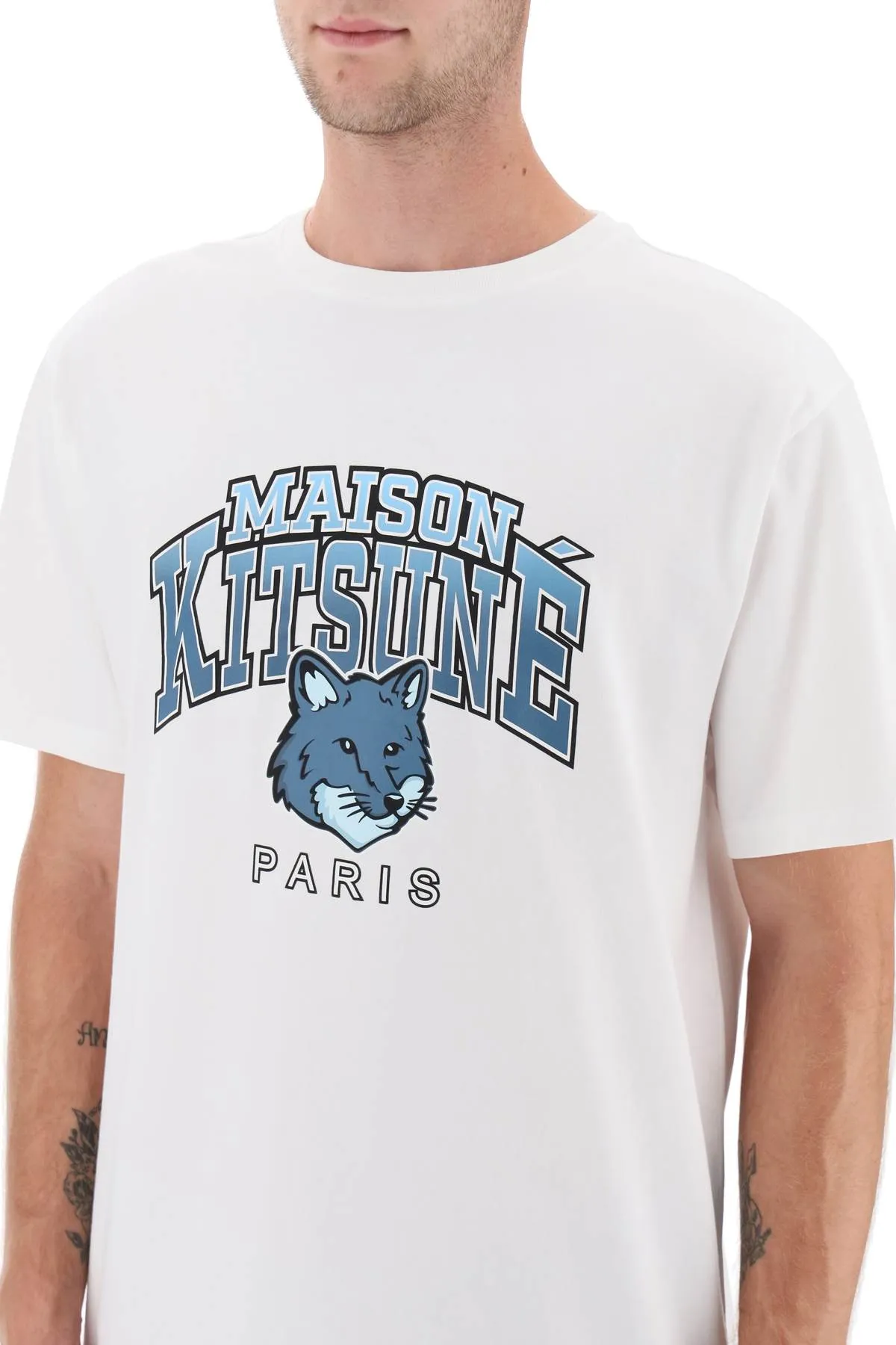 Maison kitsune t-shirt with campus fox print