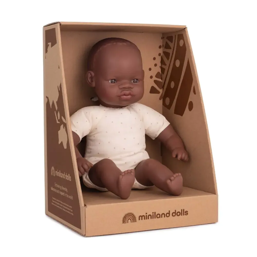 Miniland - Soft Body Doll - African 32cm