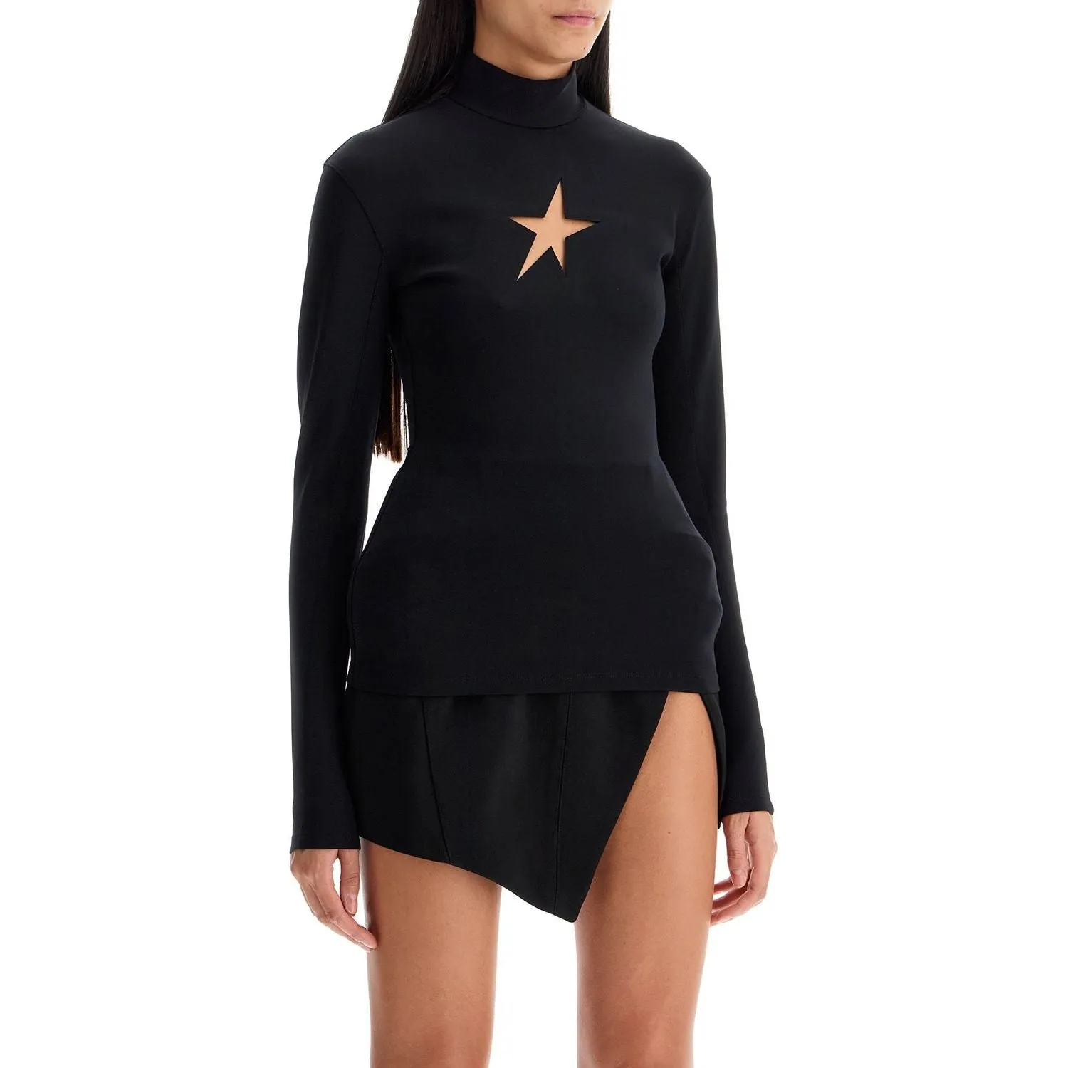 Mugler long-sleeved star top for