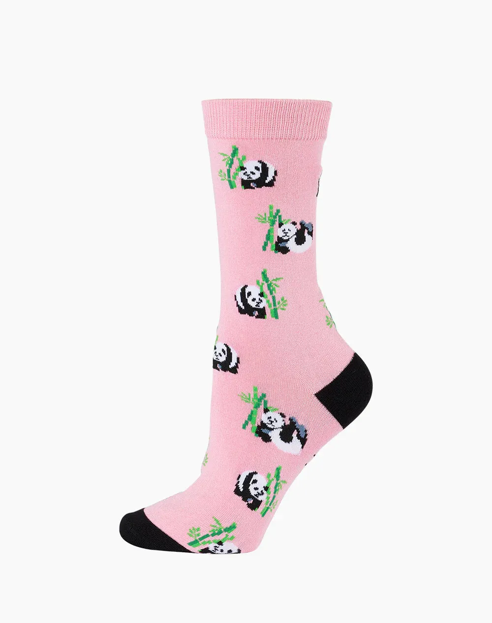 Panda on Pink Women's Bamboo Crew Socks