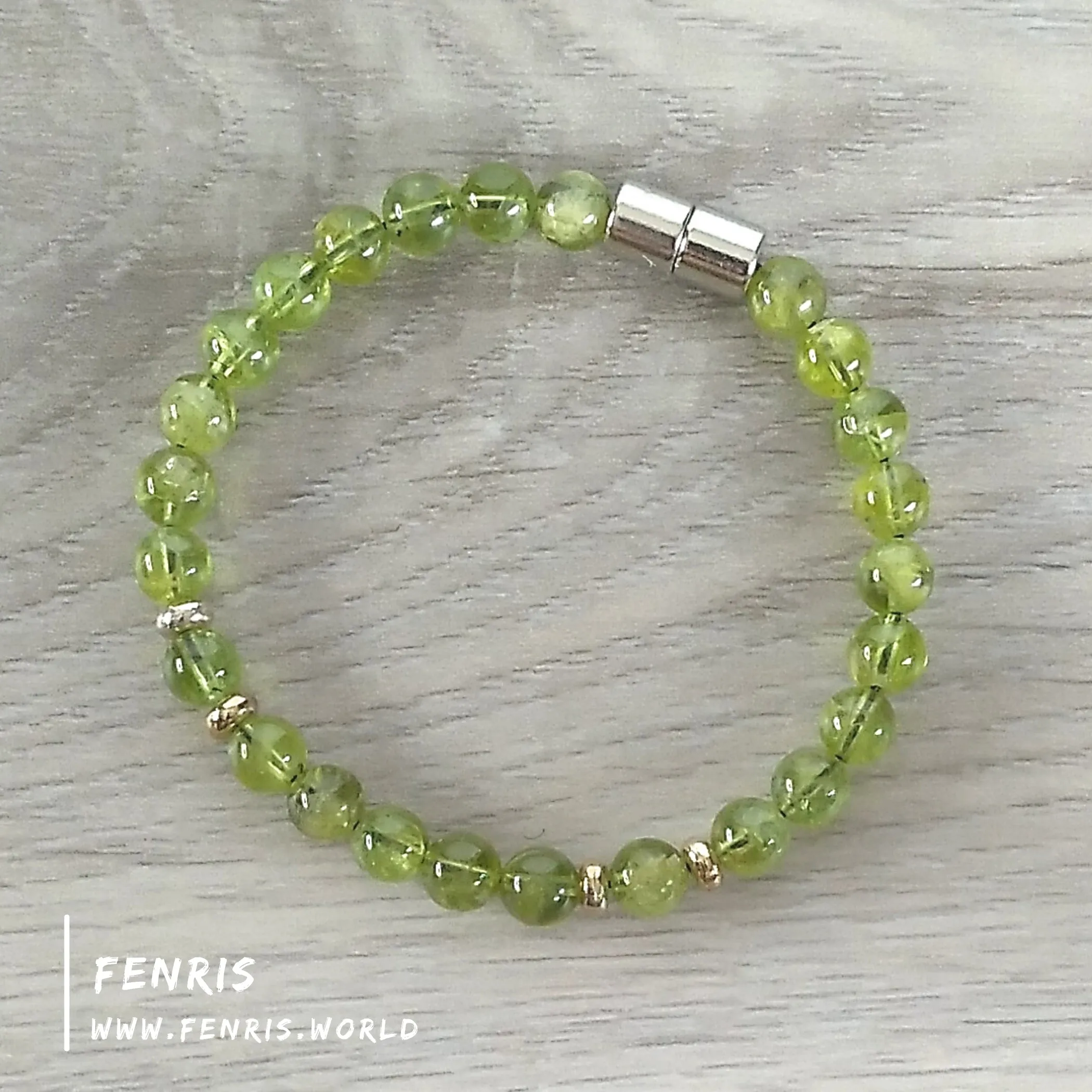 Peridot Bracelet Gemstone Green Bead Magnetic Clasp