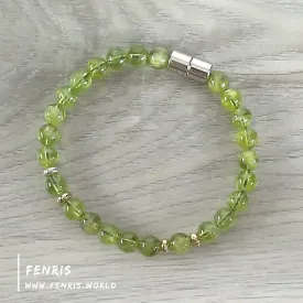 Peridot Bracelet Gemstone Green Bead Magnetic Clasp