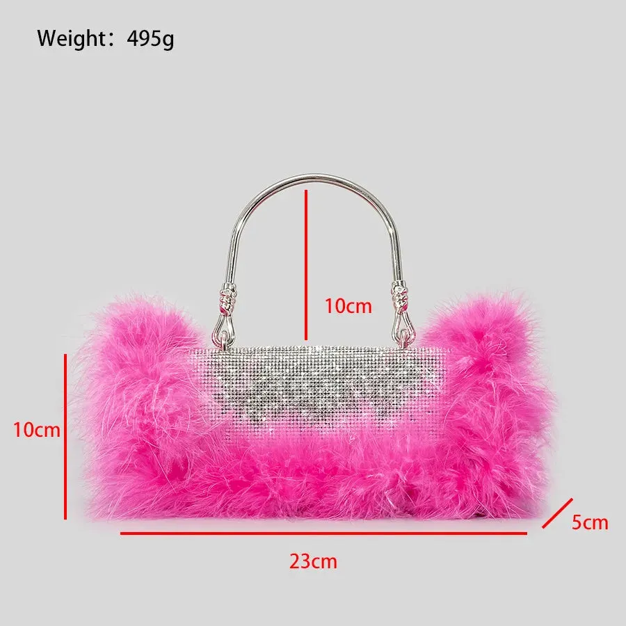 Pre Order:  Fur Diamond Clutch Bag