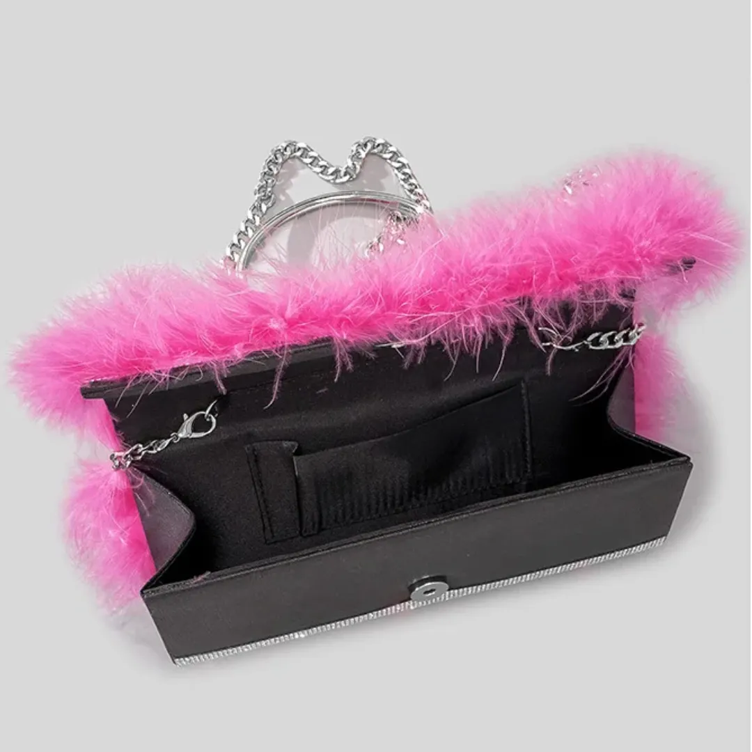 Pre Order:  Fur Diamond Clutch Bag