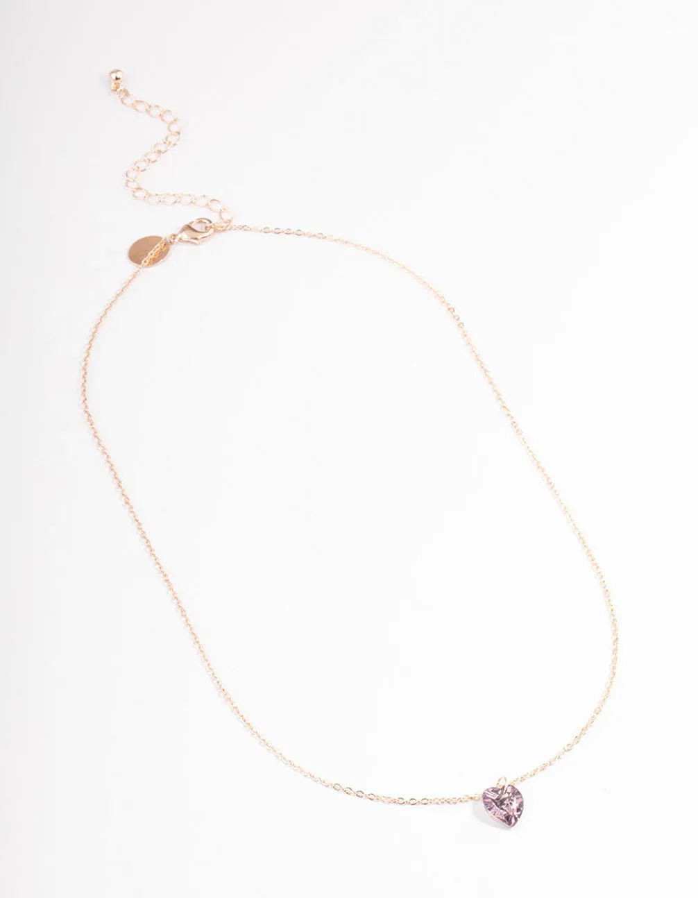 Rose Gold Basic Heart Stone Necklace