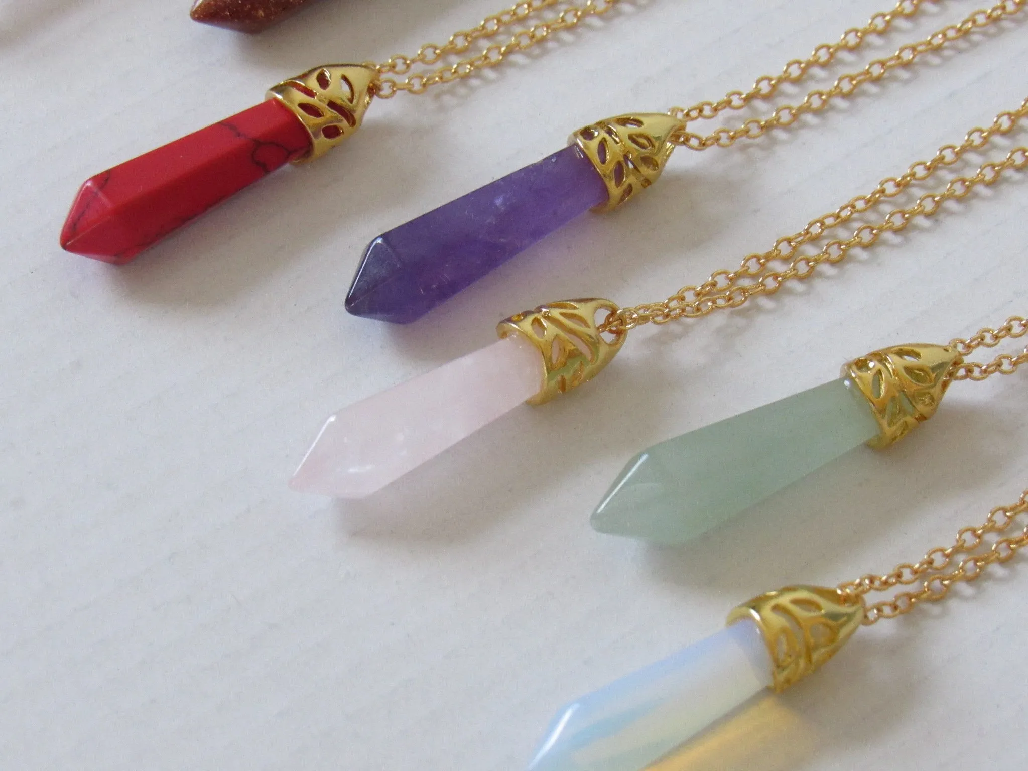 Rose Quartz Stone Necklaces