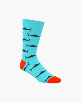 Sharks Men's Bamboo Crew Socks