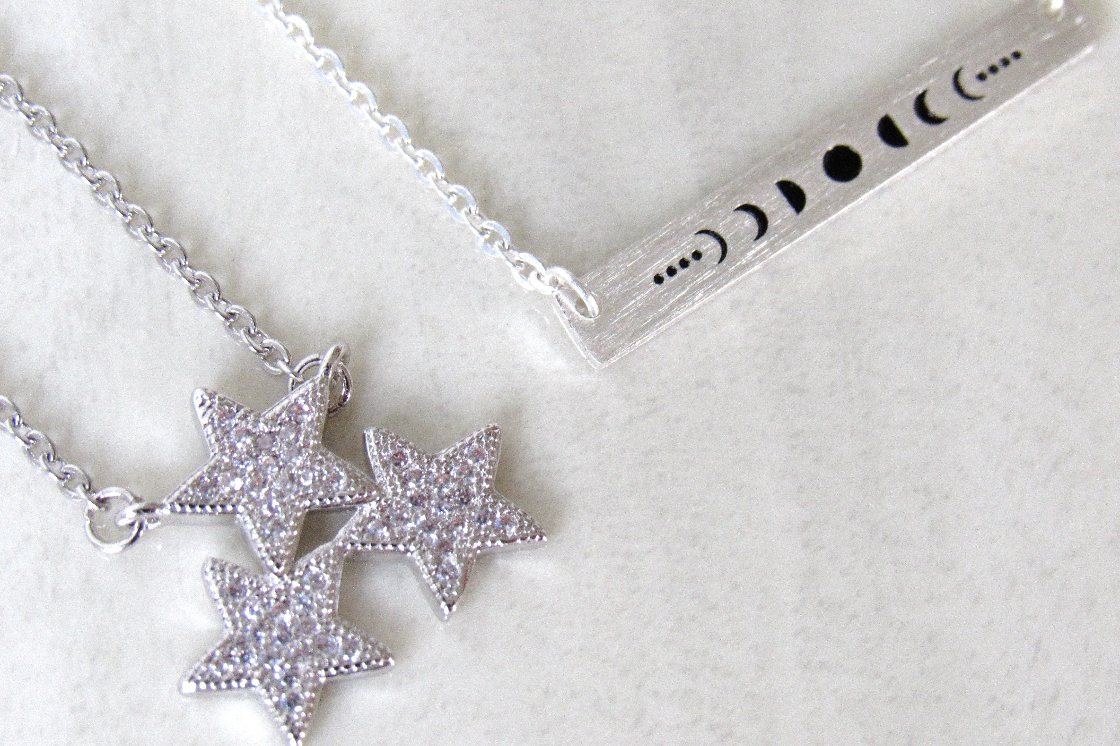 Silver Star Cluster Necklaces