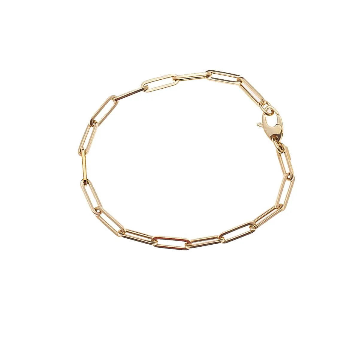 Small 14K Gold Paper Clip Link Bracelet, no clasp