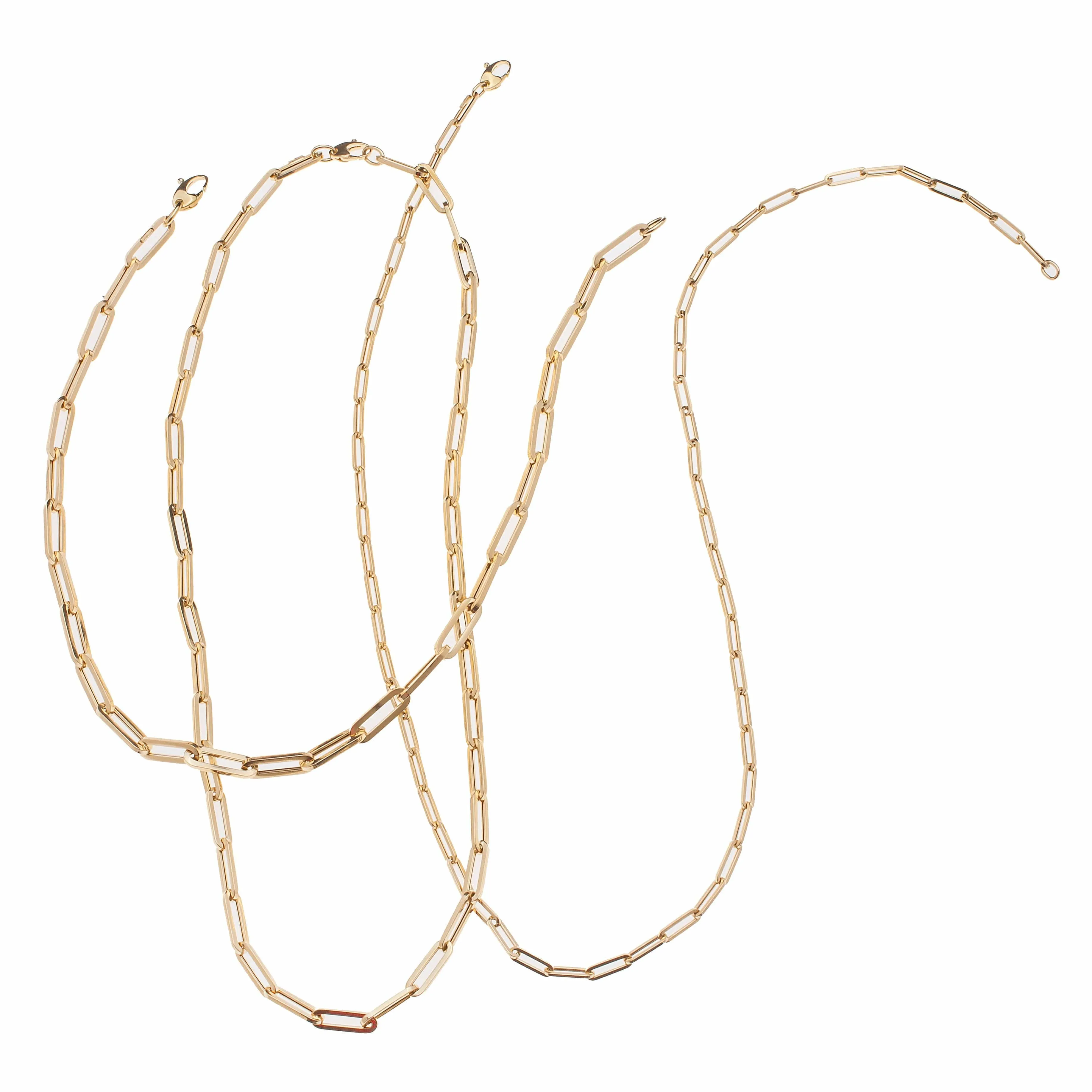 Small 14K Gold Paper Clip Link Bracelet, no clasp