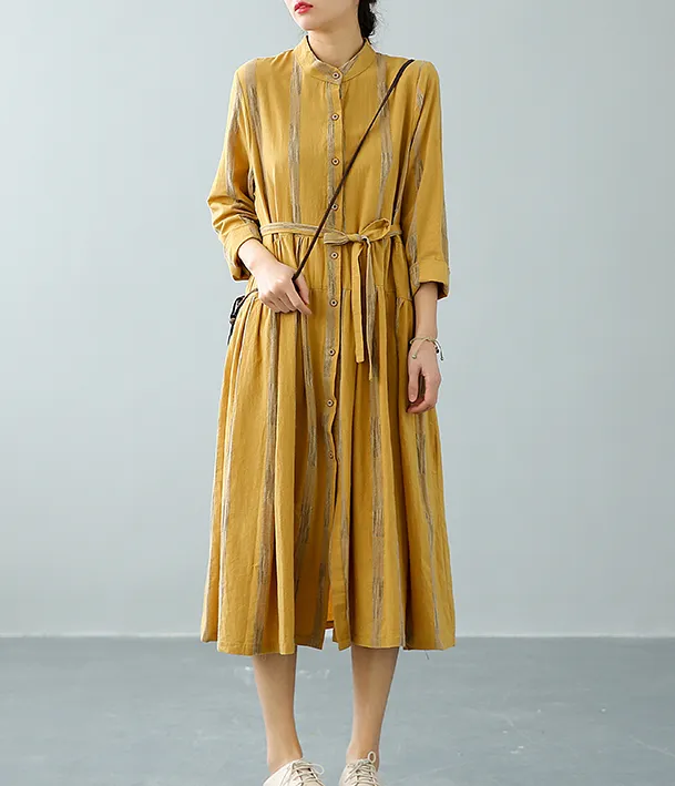 Summer  Spring Cotton Linen Women loose Dresses DZA05194