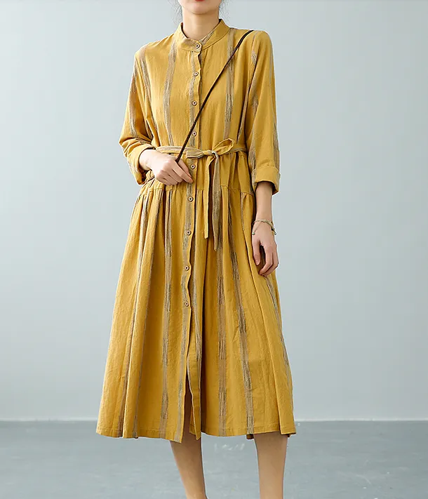 Summer  Spring Cotton Linen Women loose Dresses DZA05194