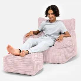 Teens Bean Bag Armchair 6-14 yr - Cord Blush Pink