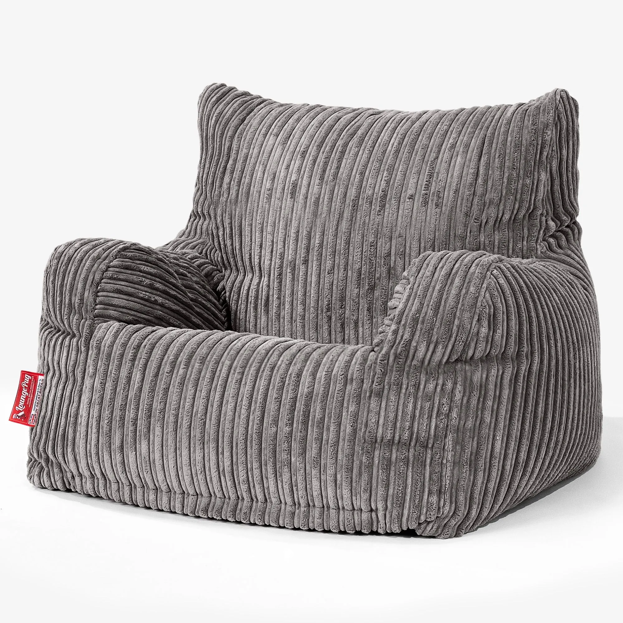 Teens Bean Bag Armchair 6-14 yr - Cord Graphite Grey