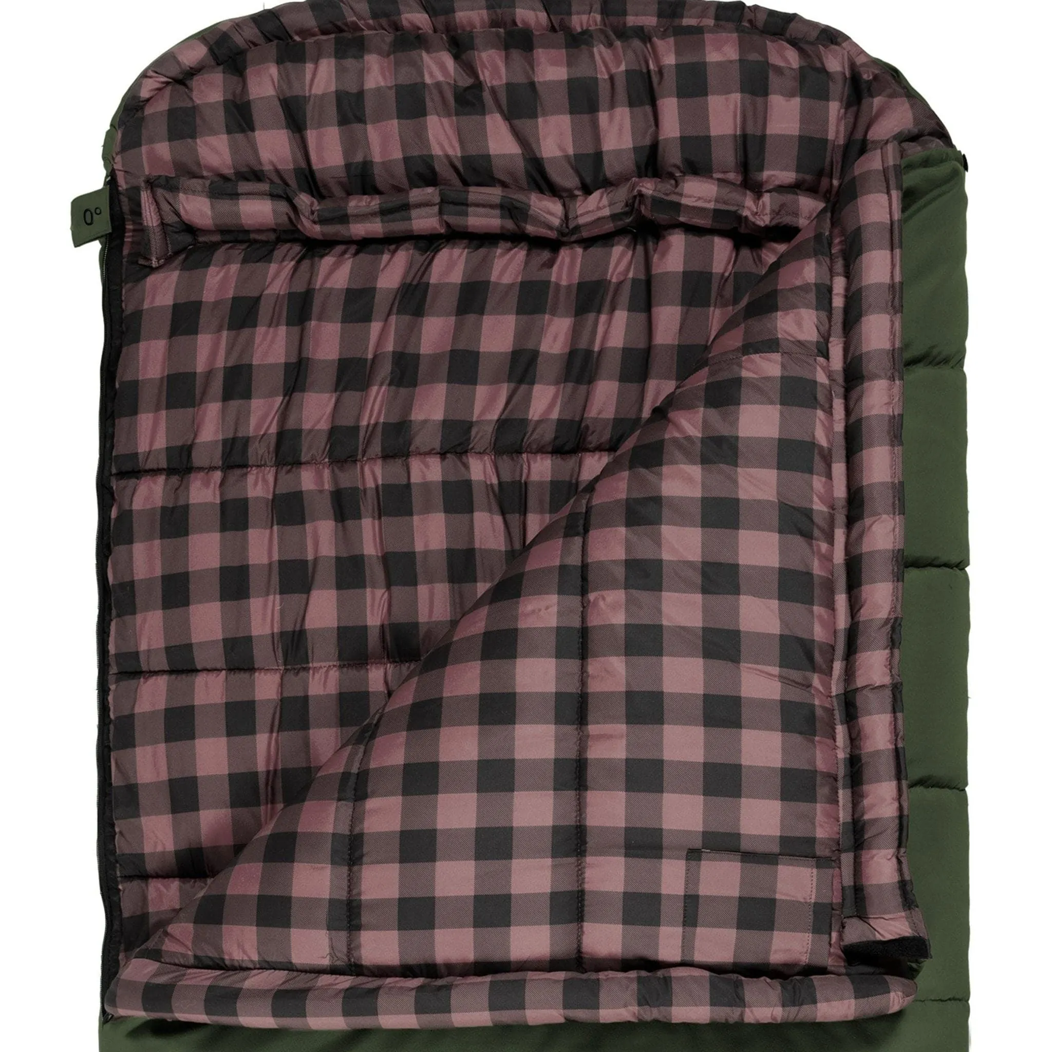 Teton Sports Bridger -18˚c/0˚f Canvas Sleeping Bag in Green and Rose