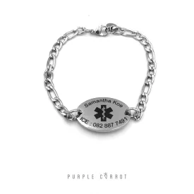 Unisex Oval Medical Bracelet