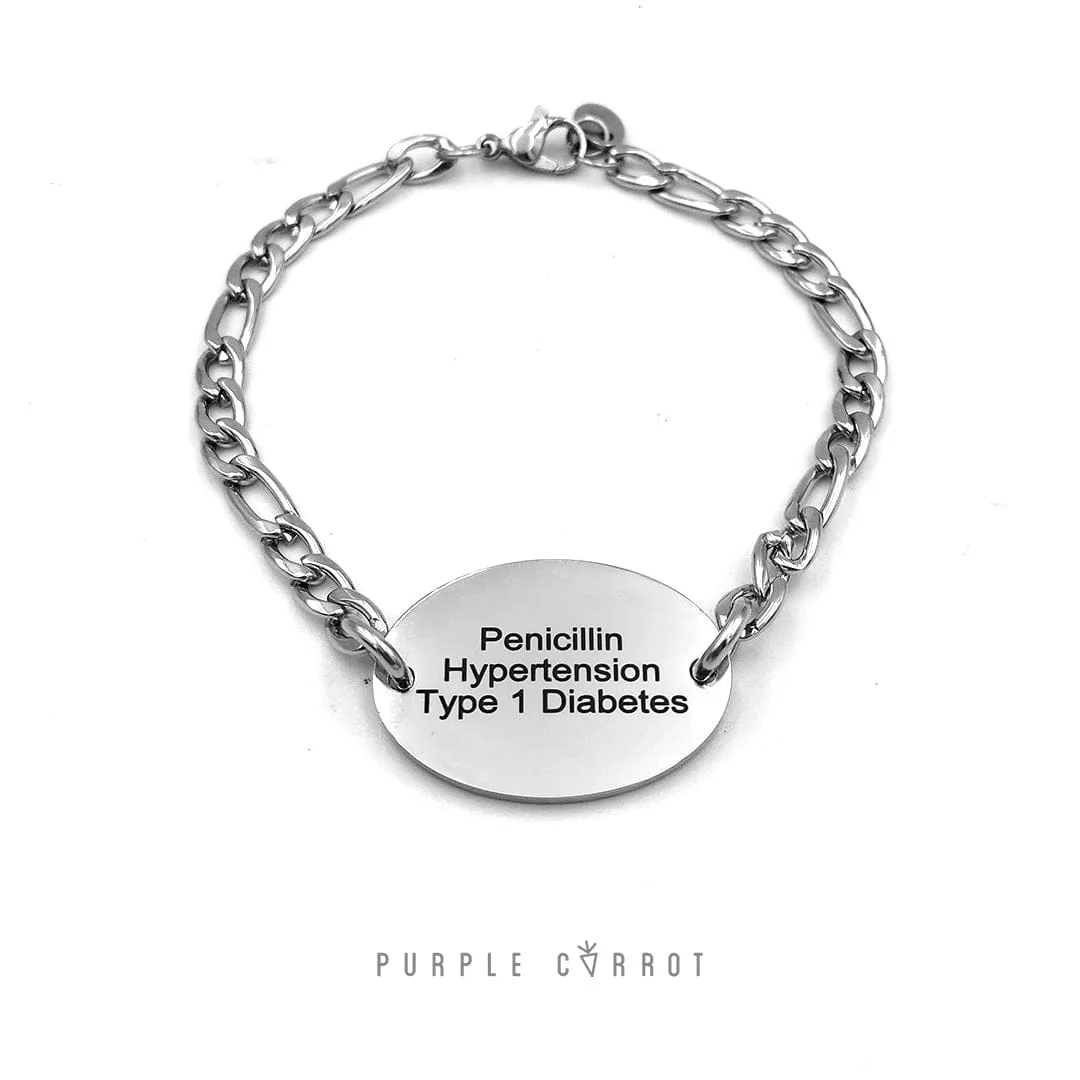 Unisex Oval Medical Bracelet