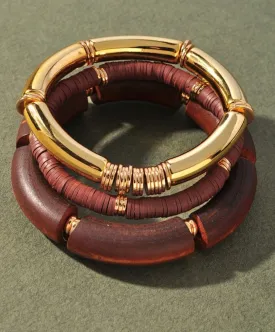 We The People Bracelet Stack - Brown