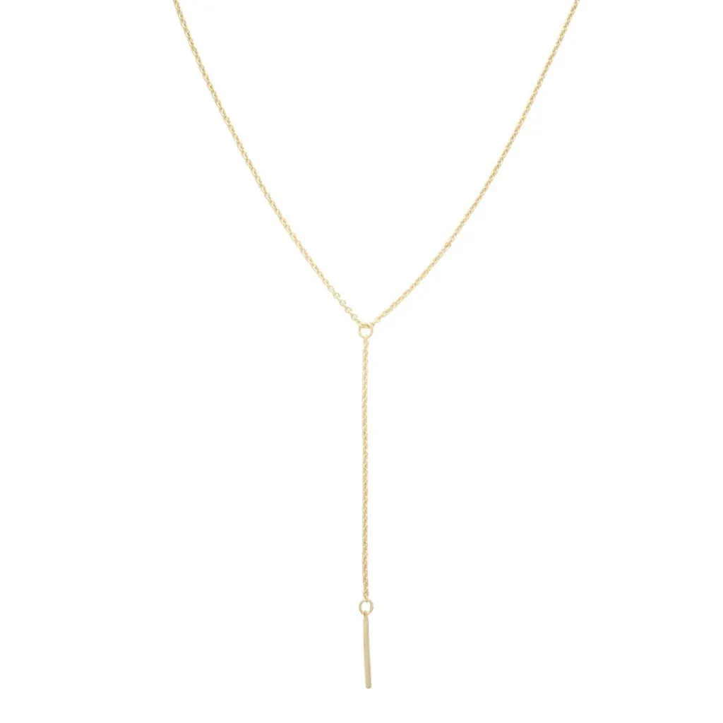 Whisper Thin Lariat Bar Necklace