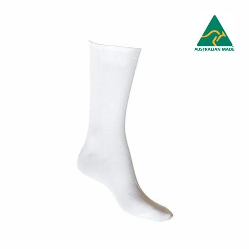 White Cotton Soft Crew Socks - Aussie Made