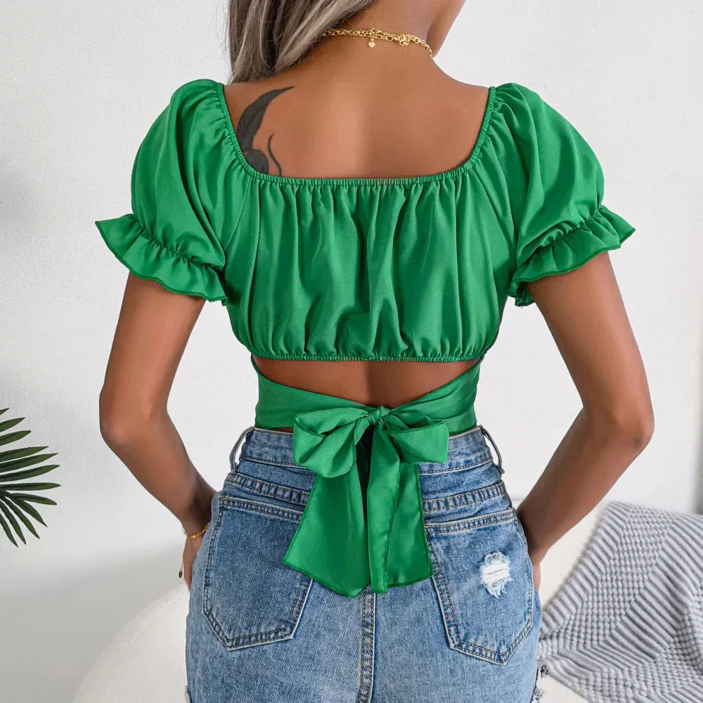 White Floral Off Shoulder Youth Blouse