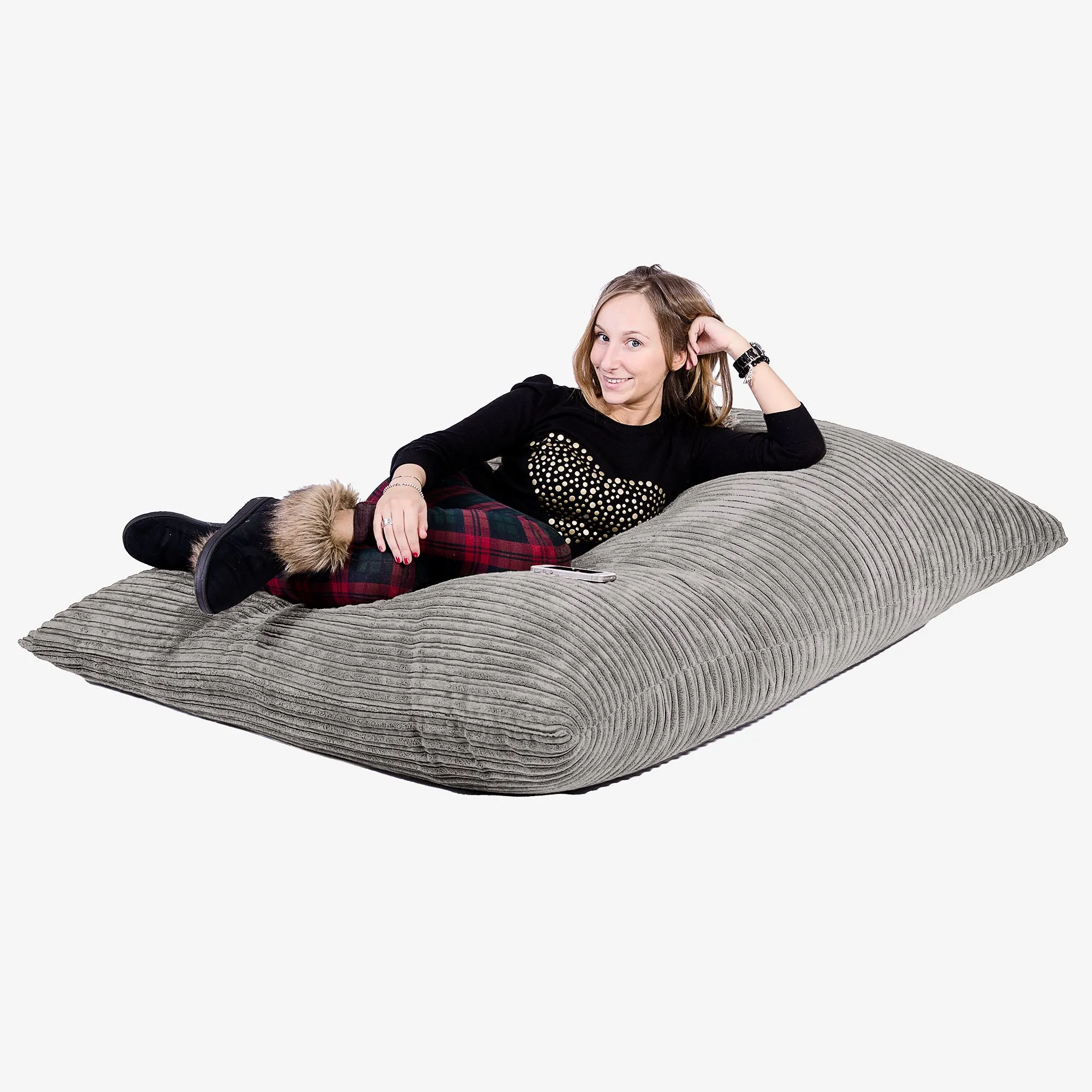 XL Pillow Beanbag - Cord Graphite Grey